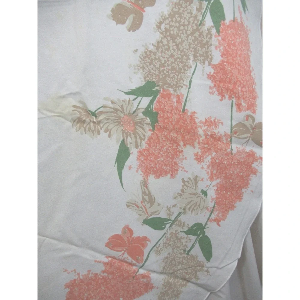 Vintage Vera Neumann Tablecloth Round Butterfly Floral Print Cotton 85